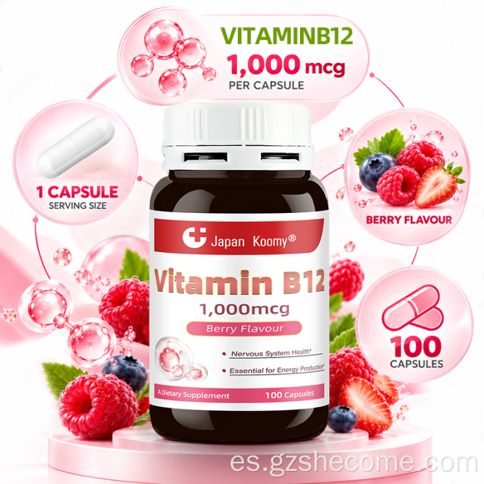 Shecome Vitamina B12 Cápsulas Energía y Apoyo al ADN